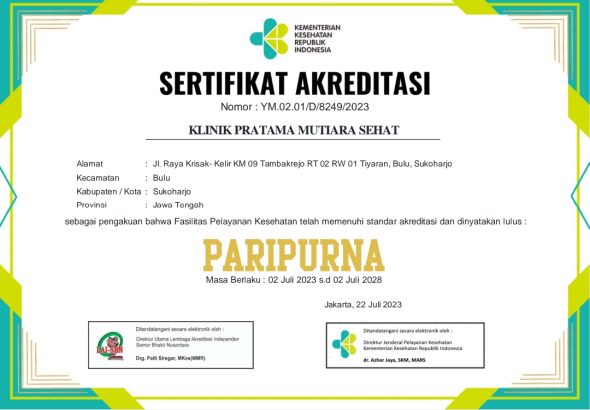 sertifikat mutiara sehat